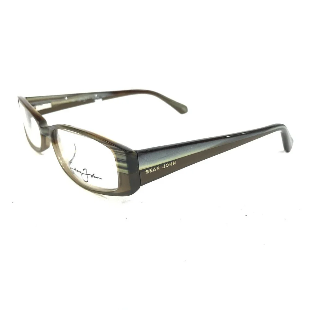 Sean John SJ2000 309 Eyeglasses Frames Green Horn Rectangular Full Rim 50-17-130